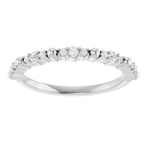 14K White Gold Natural Diamond Round Natural Diamond Polished 1/6 Ctw Natural Diamond Anniversary Band Size 7
