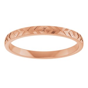 10k Yellow Or White Or Rose Gold Geometric Flat Band