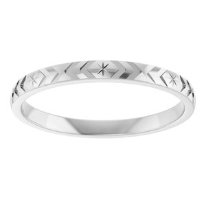 Sterling Silver Geometric Flat Band