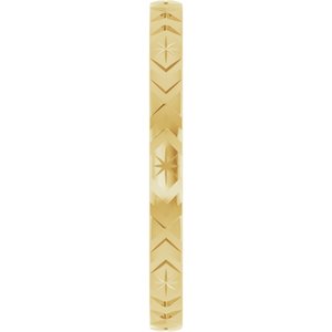 18k Yellow Or White Or Rose Gold Geometric Flat Band