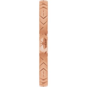 14k Yellow Or White Or Rose Gold Geometric Flat Band