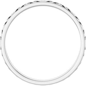 Sterling Silver Geometric Flat Band