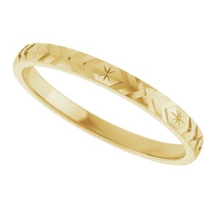 14k Yellow Or White Or Rose Gold Geometric Flat Band