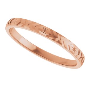 10k Yellow Or White Or Rose Gold Geometric Flat Band