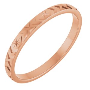 10k Yellow Or White Or Rose Gold Geometric Flat Band