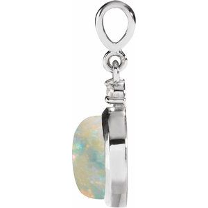 14K Yellow Or White Gold 8 mm .03 CT Natural Diamond Pendant