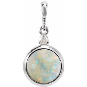 14K Yellow Or White Gold 8 mm .03 CT Natural Diamond Pendant
