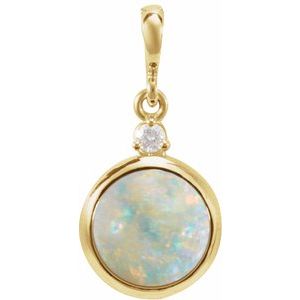 14K Yellow Gold 6 mm .03 CT Natural Diamond Pendant