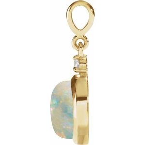14K Yellow Gold 6 mm .03 CT Natural Diamond Pendant