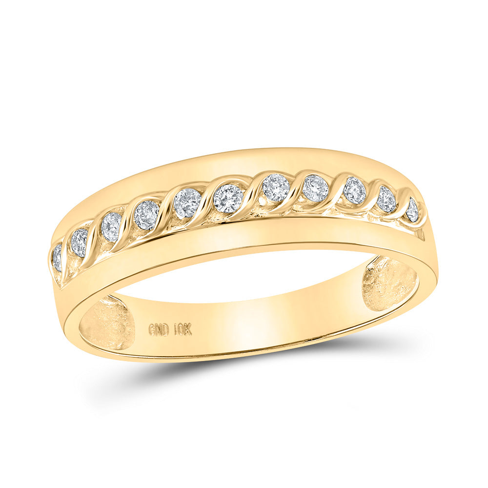 10K Yellow Gold His Hers Round Diamond Cluster Matching Wedding Set 3/4 Cttw, Womens Size: 5-10, Mens Size: 7-13