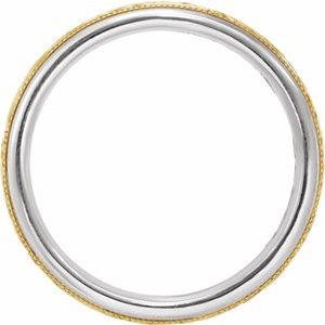 14K White/Yellow Gold Hand Engraved Band Size 10