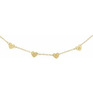 14K Yellow Gold 4 Disc 5.67 X 5.12 Mm 16 In Polished Engravable Heart Disc Family Necklace