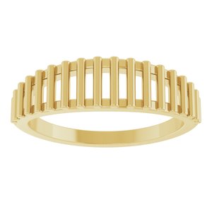 14K Yellow Gold Polished Deco Cutout Ring Size 7