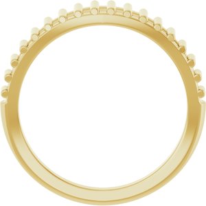 14K Yellow Gold Polished Deco Cutout Ring Size 7