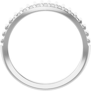 14K White Gold Polished Deco Cutout Ring Size 7