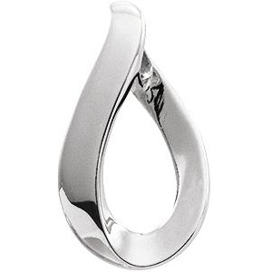 14K White Gold 27.25 X 15 Mm Polished Tear Drop Slide Pendant