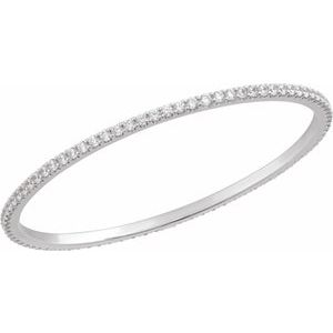 14K White Gold Round 2.4Mm G-H Si1-Si2 5 Ctw Lab-Grown Diamond Bangle Bracelet, Length: 8 In