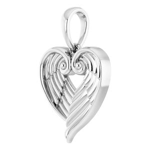 14K White Gold 18.96 X 12.48 Mm Polished Angel Wing Heart Pendant