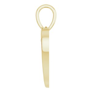 14K Yellow Gold 18.96 X 12.48 Mm Polished Angel Wing Heart Pendant