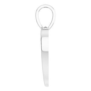 14K White Gold 18.96 X 12.48 Mm Polished Angel Wing Heart Pendant