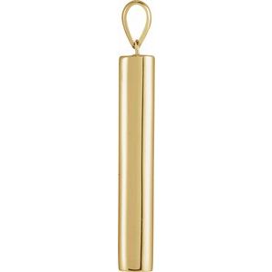 14K Yellow Gold-Plated Sterling Silver 36.5 X 5 Mm Polished Cylinder Ash Holder Pendant