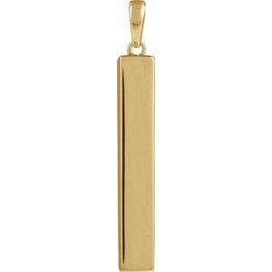 14K Yellow Gold-Plated Sterling Silver 36.5 X 5 Mm Polished Rectangular Ash Holder Pendant