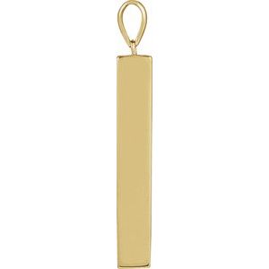 14K Yellow Gold-Plated Sterling Silver 36.5 X 5 Mm Polished Rectangular Ash Holder Pendant