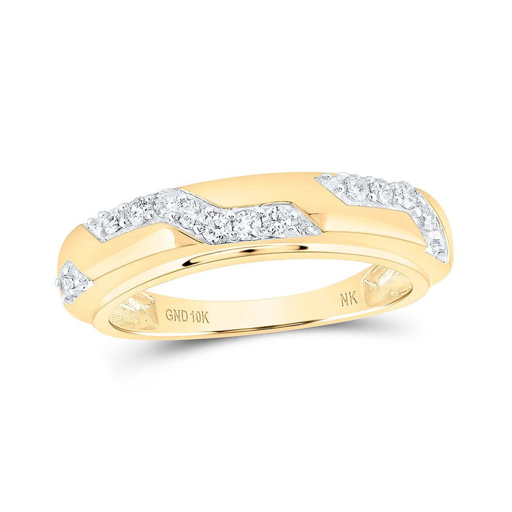 10K Yellow Gold His Hers Round Diamond Cluster Matching Wedding Set 1 Cttw, Womens Size: 5-10, Mens Size: 7-13