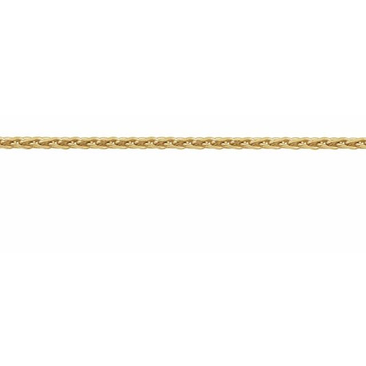 14K Yellow Or White Or Rose Gold Sterling Silver Per Inch Diamond-Cut Wheat Chain
