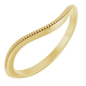 14K Yellow Gold Oval 8 X 6 Mm Polished Matching Band Size 7