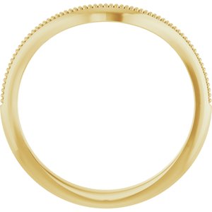 14K Yellow Gold Oval 8 X 6 Mm Polished Matching Band Size 7
