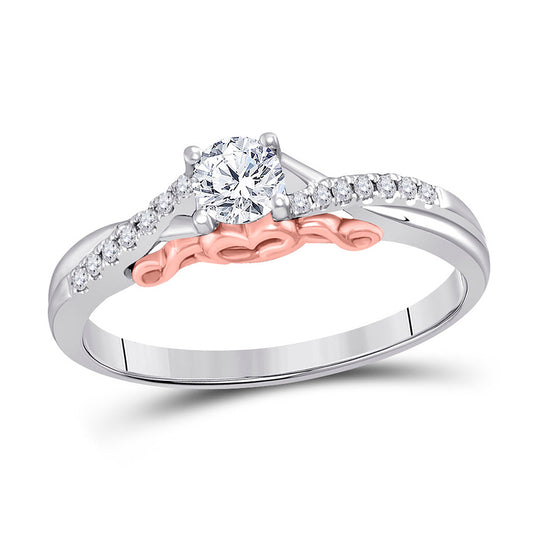 14K White Gold Round Diamond Solitaire Bridal Wedding Engagement Ring 1/3 Cttw, Womens Size: 5-10