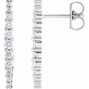14K White Gold Round 1/2 Ctw Lab-Grown Diamond Graduated Drop Earrings