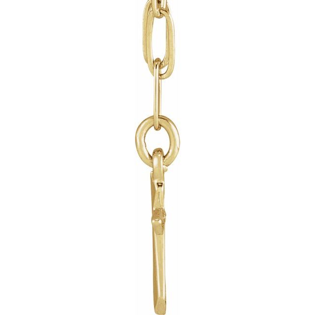 14K Yellow Gold 9.5 X 7 Mm 18 In Polished Cross Link Necklace