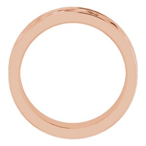 14k Yellow Or White Or Rose Gold Woven-Design Comfort-Fit Flat Band