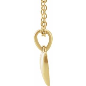14K Yellow Gold 11.75 X 6.79 Mm 15 In Polished Youth Heart Necklace