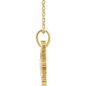 14K Yellow Gold Round 2Mm G-H I1 .03 Ct Natural Diamond Heart And Daggers Necklace, Length: 18 In