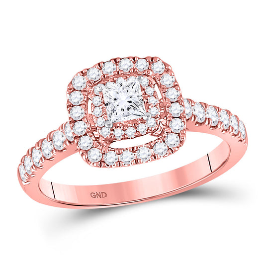 14K Rose Gold Princess Diamond Solitaire Bridal Wedding Engagement Ring 3/4 Cttw, Womens Size: 5-10