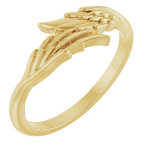 14K Yellow Gold Polished Angel Bypass Ring Size 7