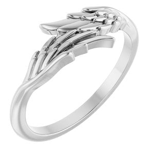 Sterling Silver Polished Angel Bypass Ring Size 7