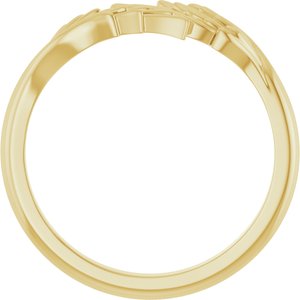 14K Yellow Gold Polished Angel Bypass Ring Size 7