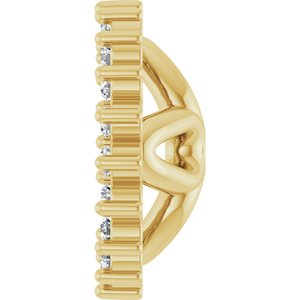 14K Yellow Gold 6 Mm Pair Polished 1/6 Ctw Natural Diamond Earring Jackets