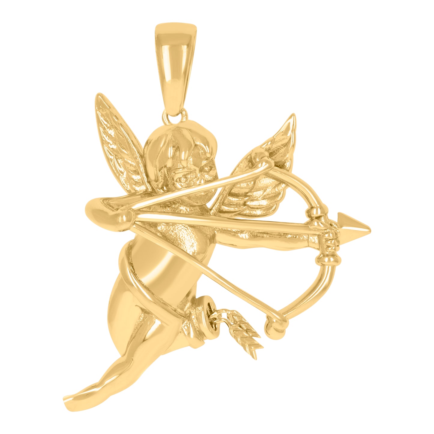Sterling Silver Mens Cupid Angel Religious Charm Pendant