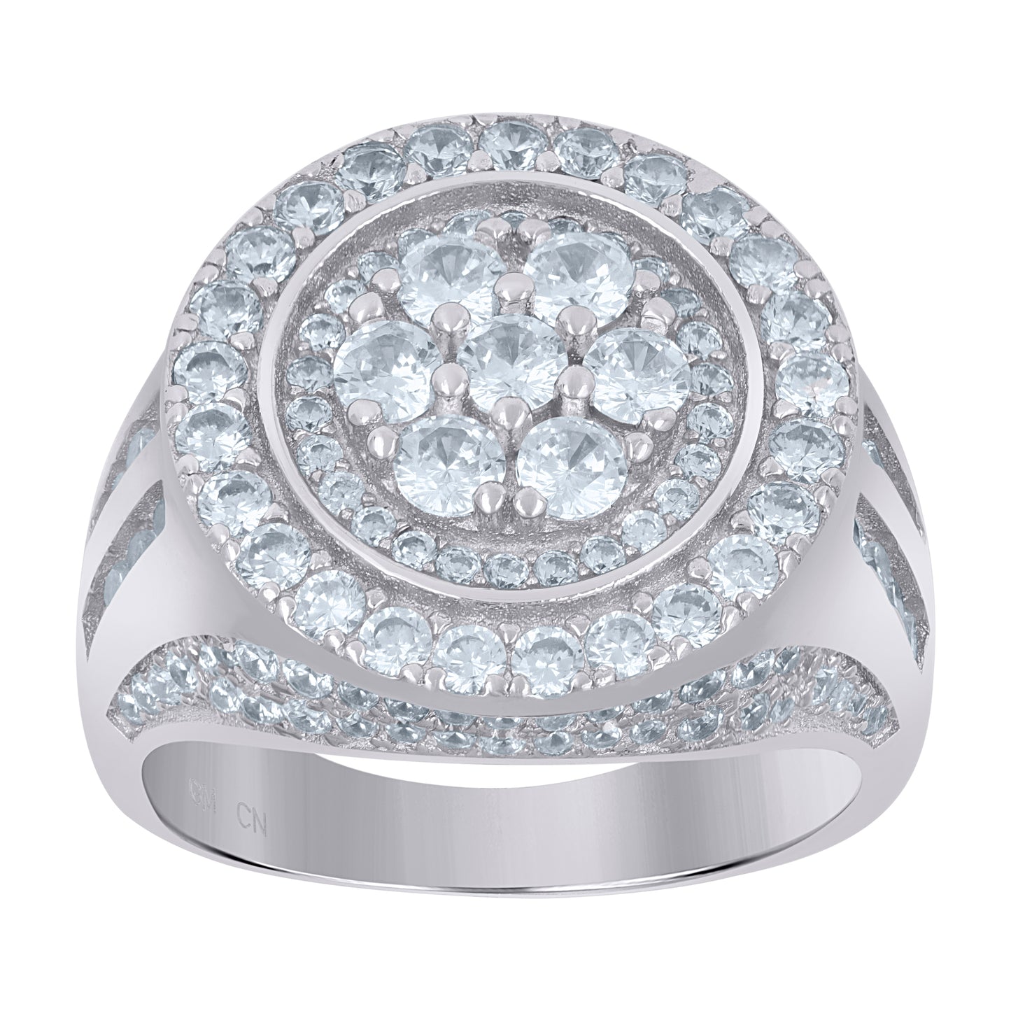 Sterling Silver Men's Cubic-Zirconia Fashion Bridal Anniversary Wedding Engagement Band Ring