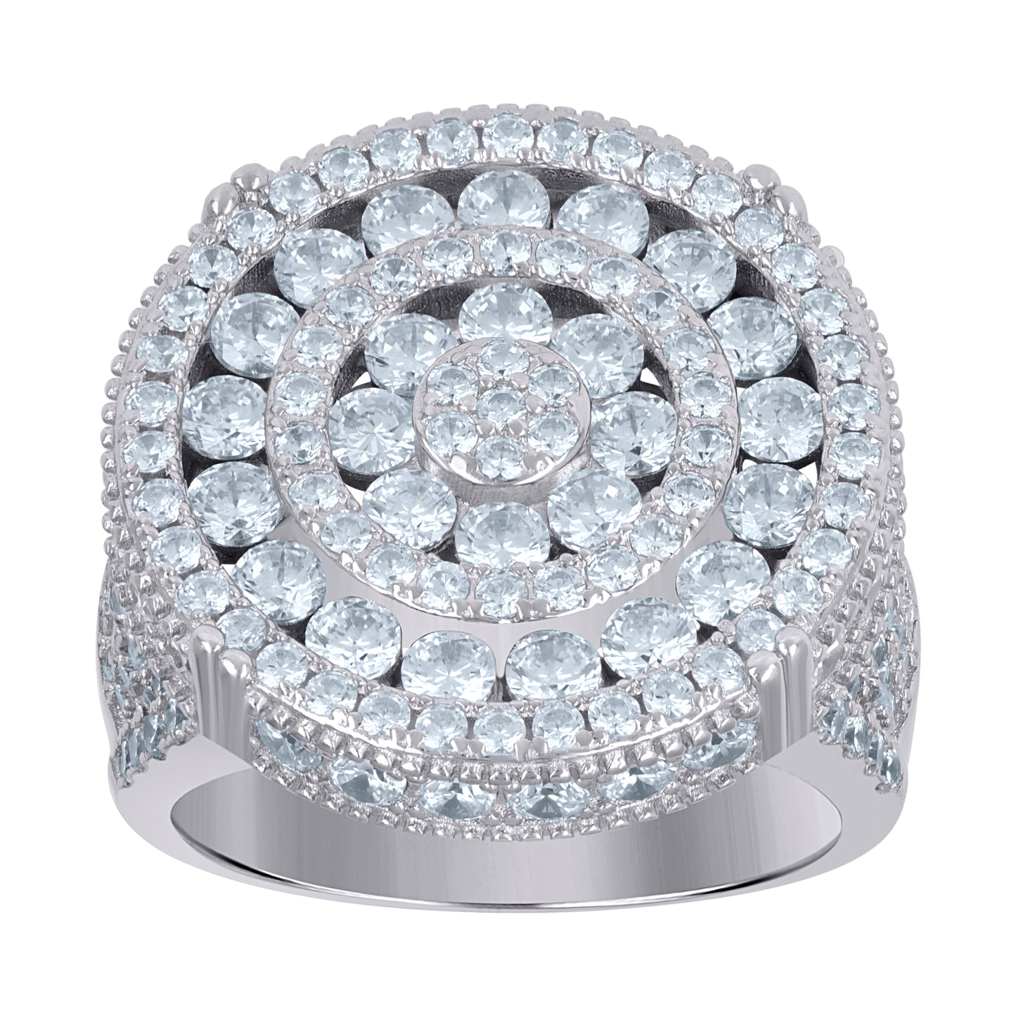 Sterling Silver Men's Cubic-Zirconia Fashion Bridal Anniversary Wedding Engagement Band Ring
