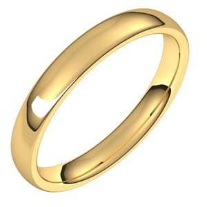 10K Yellow Gold 3.5 mm Comfort-Fit Standard Weight European-Style Band Size 11
