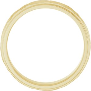 10K Yellow Or White Or Rose Gold 6 mm Stepped-Edge Textured Comfort-Fit Flat Band