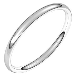 14K Yellow Or White Or Rose Gold 2 mm Comfort-Fit Lightweight European-Style Band