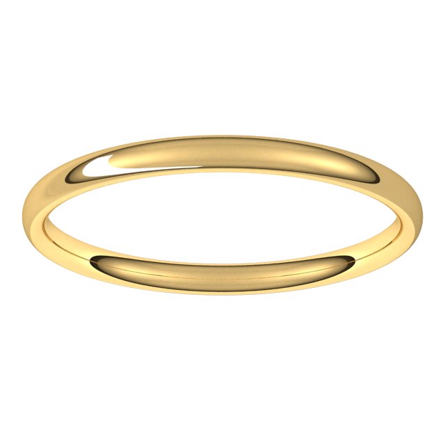 14K Yellow Or White Or Rose Gold Or Sterling Silver Or Platinum Comfort-Fit Lightweight European-Style Band