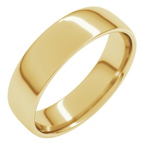 10K Yellow Or White Gold 6 mm Comfort-Fit Lightweight European-Style Band